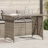 vidaXL Garden Table Grey PE rattan, powder-coated steel, tempered glass