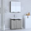 vidaXL Bathroom Furniture Set Grey Sonoma Engineered wood, glass Medium