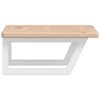 vidaXL Basin Shelf Oak and White Solid oak wood, Steel Medium
