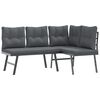 vidaXL Bench Set Black, Anthracite Powder-coated steel, polyester Large