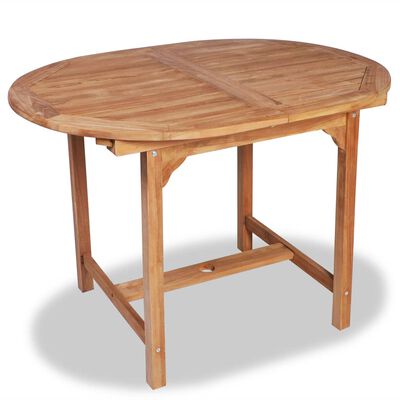 vidaXL Patio Table (43.3"-63")x31.5"x29.5" Solid Teak Wood