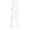 vidaXL Mirror Jewelry Cabinet White Engineered wood Full Length