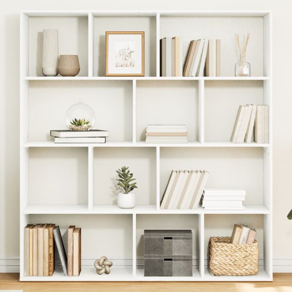 vidaXL Book Cabinet White Engineered wood 52 in Book Cabinet