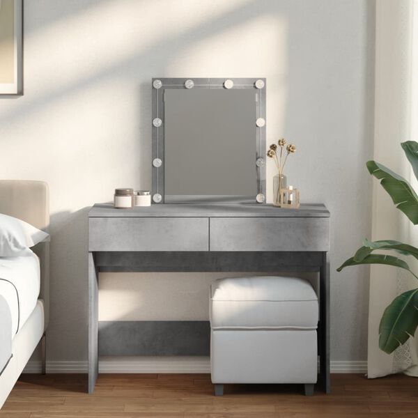vidaXL Dressing Table Concrete Grey Engineered Wood