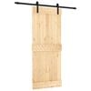 vidaXL Sliding Door with Hardware Set 33.5x82.7" Solid Wood Pine