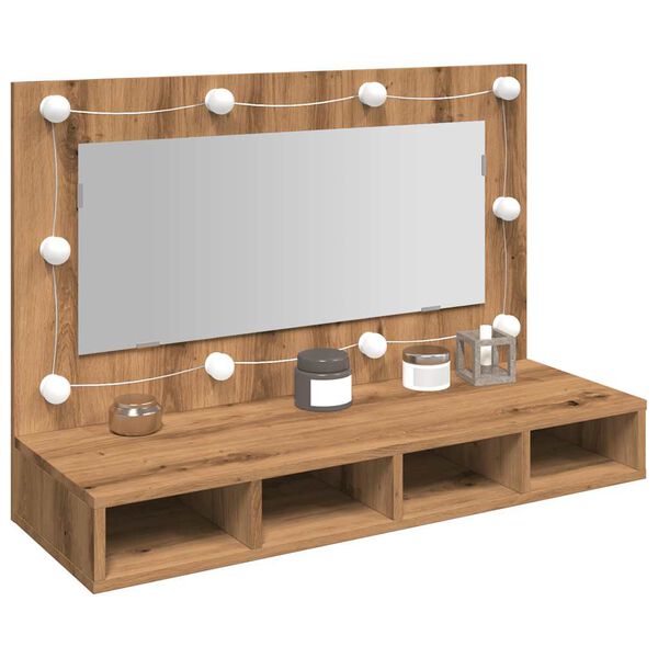 vidaXL Mirror Cabinet Artisan oak Engineered wood, acrylic
