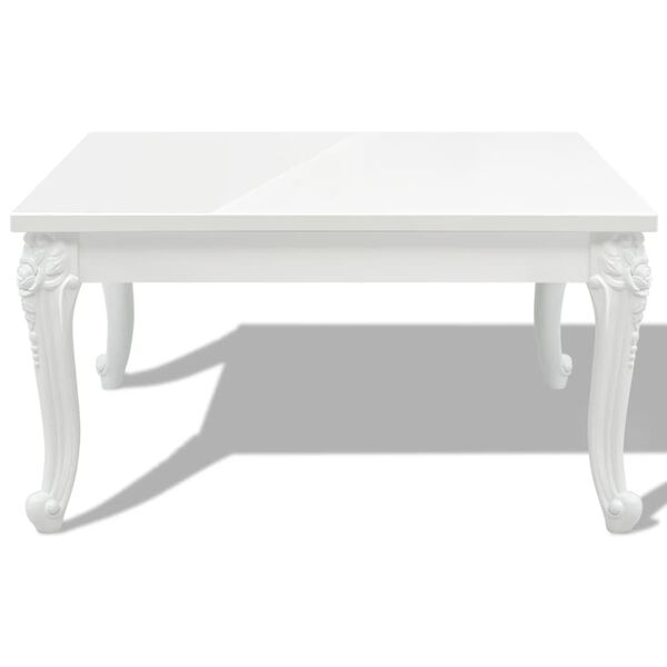 vidaXL High Gloss Coffee Table High gloss white MDF and Plastic 31.5 in