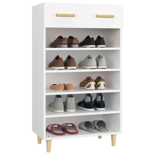 vidaXL Shoe Cabinet White Engineered Wood Medium Shoe Cabinet
