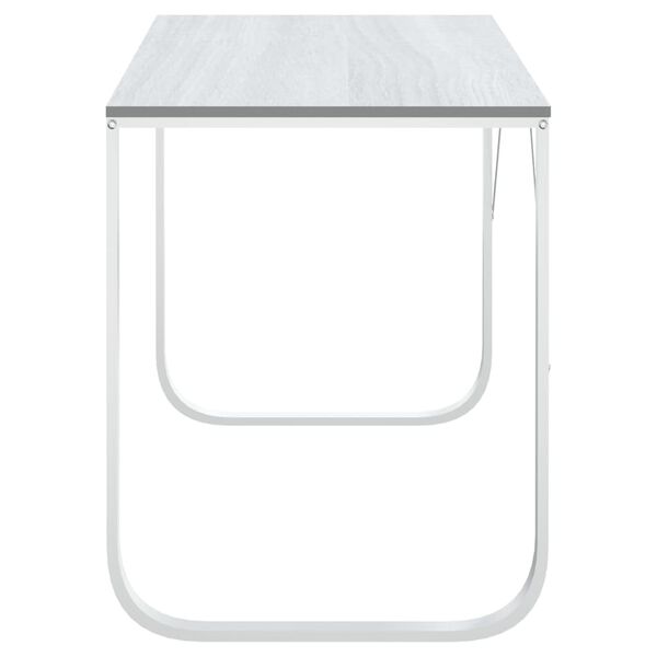 vidaXL Computer Desk White Engineered Wood, Powder-Coated Metal