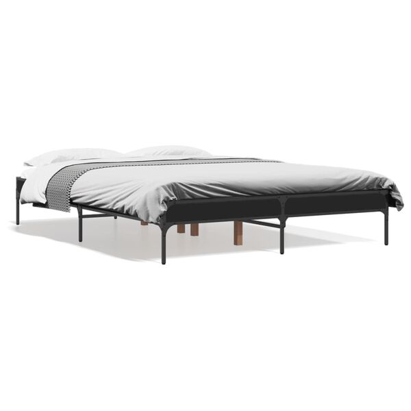 vidaXL Bed Frame without Mattress Black 47.2"x78.7"