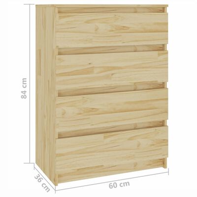 vidaXL Side Cabinet 23.6"x14.2"x33.1" Solid Pinewood