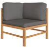 vidaXL Garden Lounge Set Dark grey, Natural wood Teak wood, 100% polyester