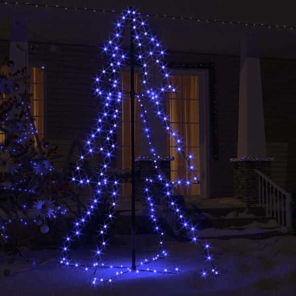 vidaXL Christmas Cone Tree 200 LEDs Indoor and Outdoor 3x5 ft