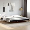 vidaXL Bed Frame Black Engineered wood, Metal 79.9x79.9 in Durable