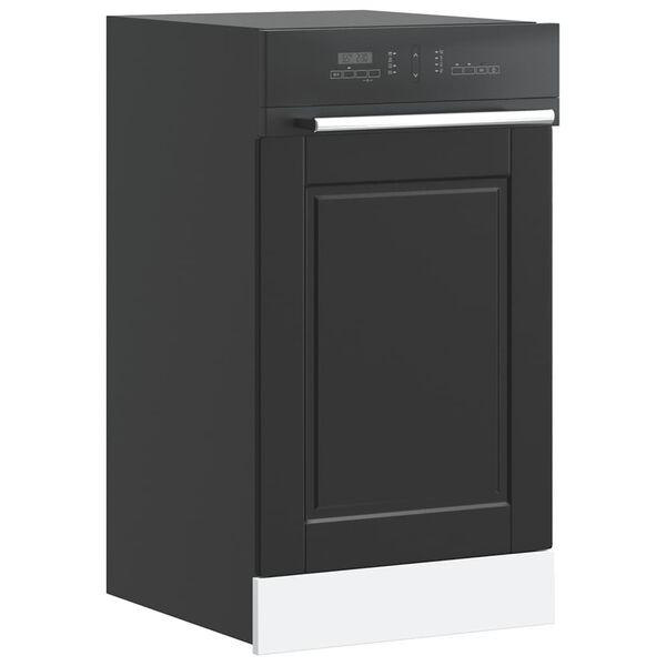 vidaXL Dishwasher Panel Black Engineered wood Standard Durable