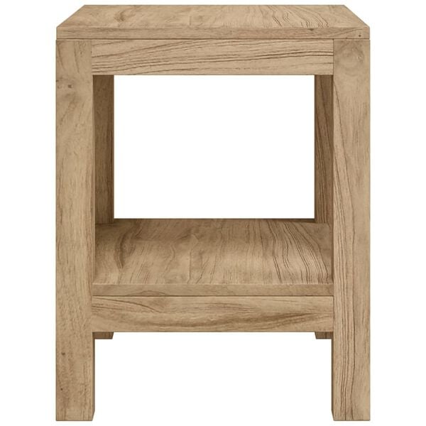 vidaXL Bathroom Side Table Natural Teak Solid Teak Wood 17.7x13.8x17.7 in