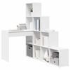 vidaXL Corner Desk White 39.96 x 58.86 x 58.86 in Engineered Wood