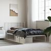 vidaXL Bed Frame White Steel Twin Metal Bed Frame Rectangular