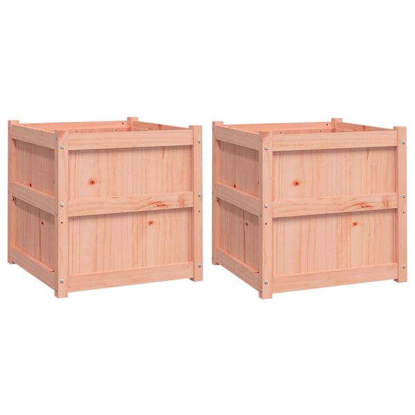 vidaXL Garden Planter Set of 2 Natural wood Solid douglas wood 23.6 in