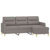 vidaXL 3-seater Sofa With Footstool Taupe