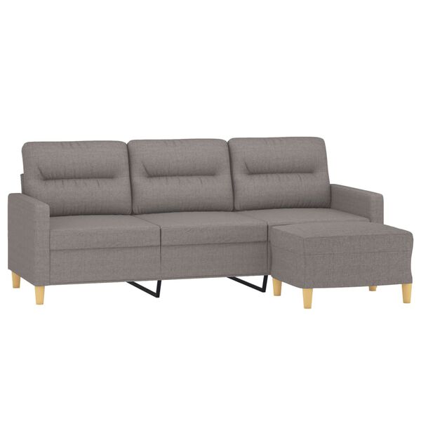 vidaXL 3-seater Sofa With Footstool Taupe