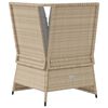 vidaXL Patio Sofa Beige Poly Rattan, Powder-Coated Steel, Polyester Fabric