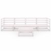 vidaXL Garden Lounge Set White Solid Pine Wood Standard Modular