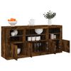 vidaXL Sideboard with LED Lights Smoked Oak 56.1"x14.6"x26.4"