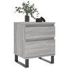 vidaXL Bedside Cabinet Set of 2 Grey Sonoma Engineered Wood, Metal