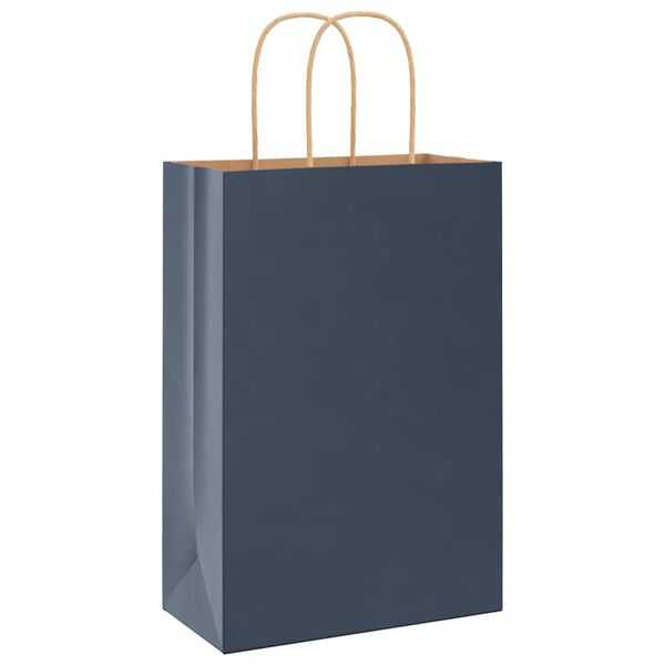 vidaXL Paper Bags 50 pcs with Handles Blue 21x11x31 cm