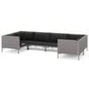 vidaXL Garden Lounge Set Dark grey Powder-coated steel Large