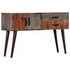 vidaXL Console Table Grey and Brown Solid Rough Mango Wood