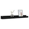 vidaXL Wall Shelf Black Solid Pine Wood 43.3 x 4.7 x 3.5 in
