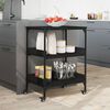 vidaXL Kitchen Trolley Black 23.6"x16.1"x31.7" Engineered Wood