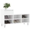 vidaXL Shoe Cabinet White Engineered Wood, Metal Medium