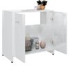 vidaXL Bathroom Cabinet High gloss white Engineered wood Small