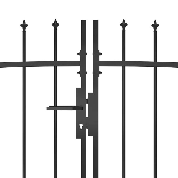 vidaXL Patio Fence Gate with Spear Top 16.4x3.3' Black