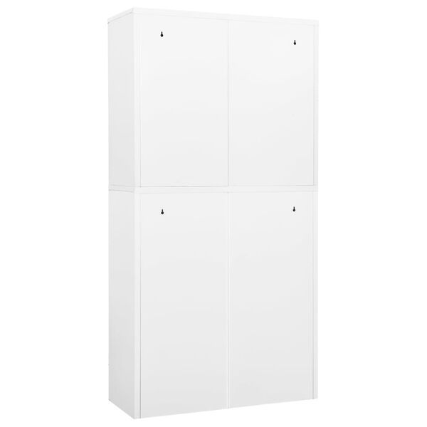 vidaXL Office Cabinet White Steel Large Height-Adjustable Shelves