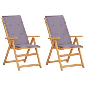 vidaXL Garden Chair Set of 2 Dark grey