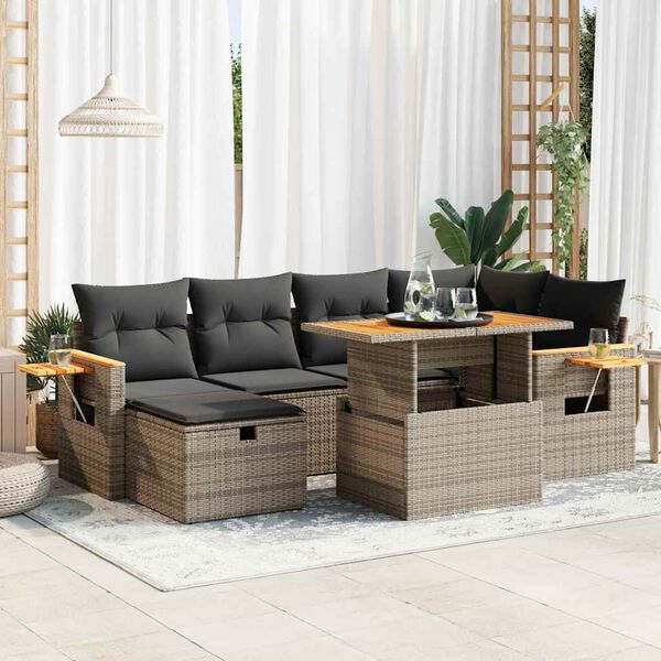 vidaXL Garden Sofa Set Grey