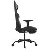 vidaXL Gaming Chair with Footrest Black and Taupe Fabric