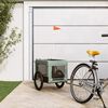 vidaXL Pet Bike Trailer Grey and Black Oxford fabric, Iron, PVC One Size