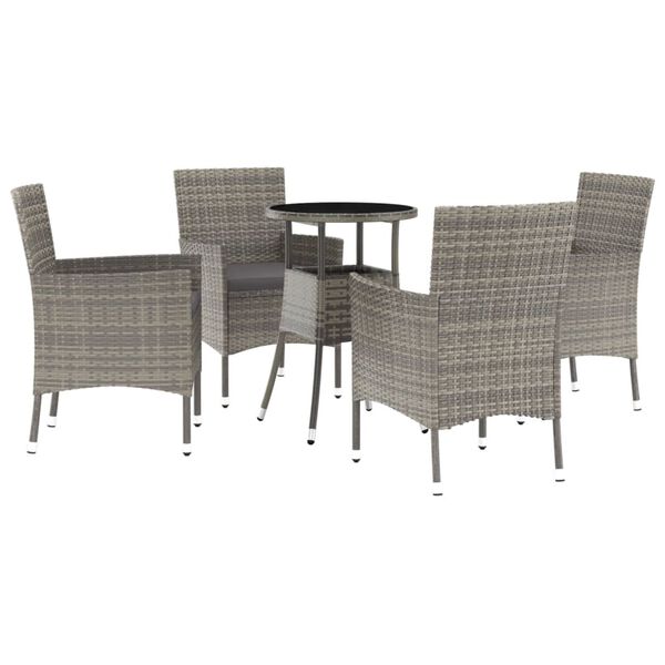 vidaXL Garden Bistro Set Grey