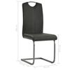 vidaXL Dining Chair Set of 4 Grey Faux Leather, Steel Standard Sleek