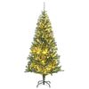 vidaXL Artificial Christmas Tree 300 LEDs&Ball Set&Flocked Snow 94.5"