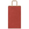 vidaXL Paper Bags 50 pcs with Handles Red 8.3x4.3x14.2"