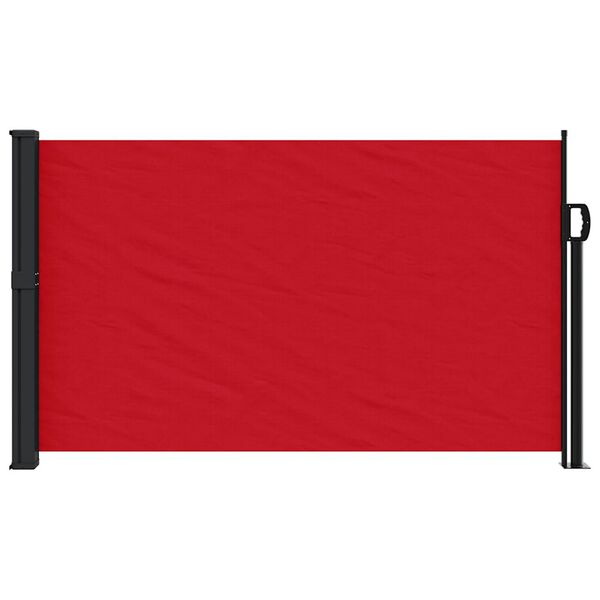 vidaXL Retractable Side Awning Red 100% polyester with PU coating