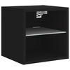 vidaXL TV Wall Cabinet Set of 2 Black Engineered wood, Glass Medium