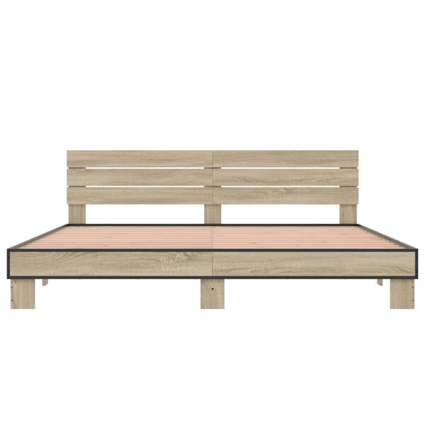 vidaXL Bed Frame Sonoma oak Engineered wood Super King Modern