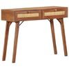 vidaXL Console Table Wheat finish Solid mango wood with natural cane